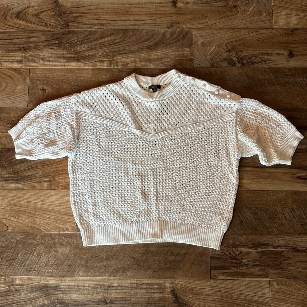 J. Crew White Textured Sweater